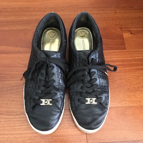 michael kors black leather sneakers